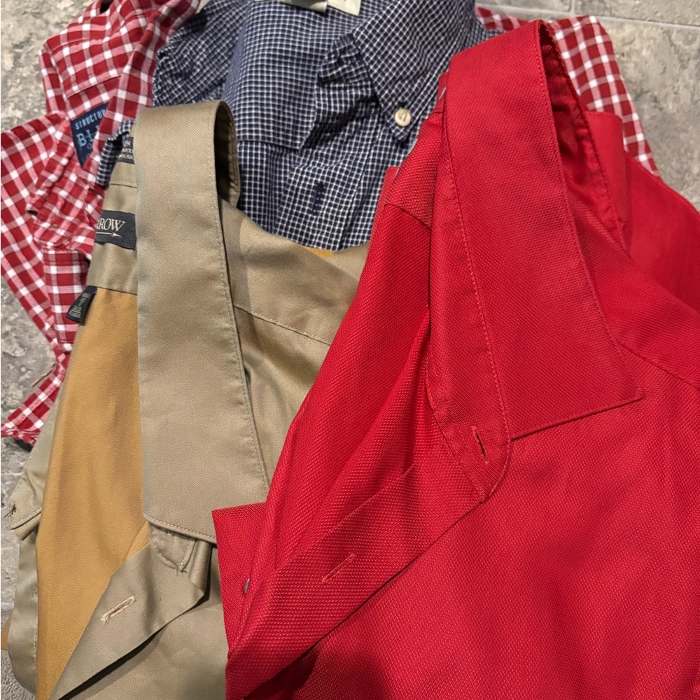 4 Eddie Bauer,Structure,Arrow,Van Heusen MENS 17 34/35 XL Button down shirts EUC